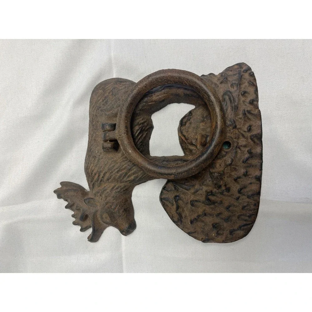 Door Knocker Moose Cast Iron  Farmhouse Country Cottage Deer Camp House Vintage